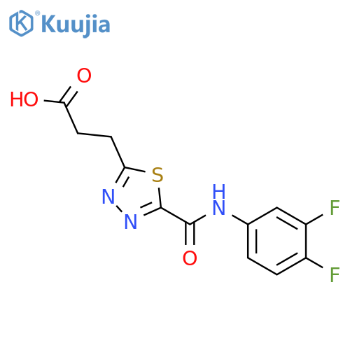 3-(5-{(3,4-Difluorophenyl)aminocarbonyl}-1,3,4-thiadiazol-2-yl)propanoic Acid structure