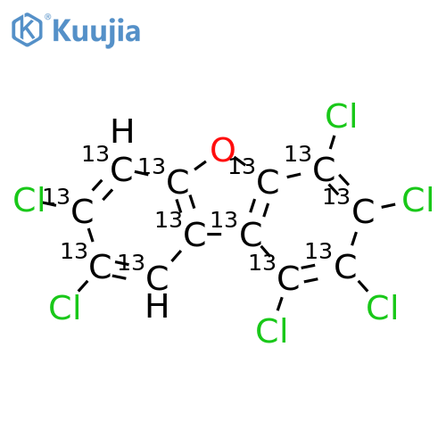1,\u200b2,\u200b3,\u200b4,\u200b7,\u200b8-\u200bHexachloro-dibenzofuran-\u200b13C12 structure