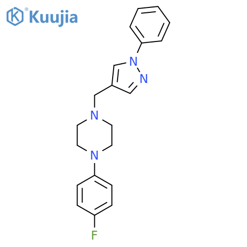 1-(4-fluorophenyl)-4-(1-phenyl-1H-pyrazol-4-yl)methylpiperazine structure
