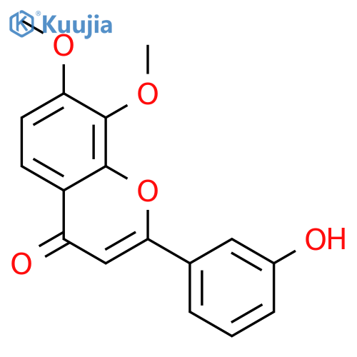 4H-1-Benzopyran-4-one,2-(3-hydroxyphenyl)-7,8-dimethoxy- structure