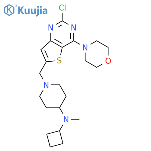 1-((2-Chloro-4-morpholinothieno3,2-dpyrimidin-6-yl)methyl)-N-cyclobutyl-N-methylpiperidin-4-amine structure