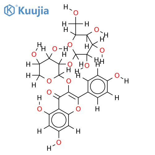 3,5,7-trihydroxy-2-(4-hydroxyphenyl)-4H-1-benzopyran-4-one 3-O-beta-D-glucopyranosyl-(1->2)-O-alpha-L-xylopyranoside structure