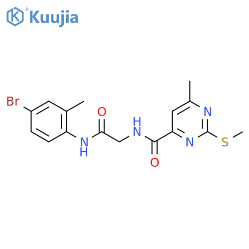 N-(4-bromo-2-methylphenyl)-2-{[6-methyl-2-(methylsulfanyl)pyrimidin-4-yl]formamido}acetamide structure