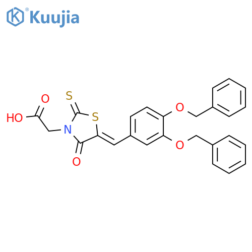 2-(5-{3,4-bis(benzyloxy)phenylmethylidene}-4-oxo-2-sulfanylidene-1,3-thiazolidin-3-yl)acetic acid structure