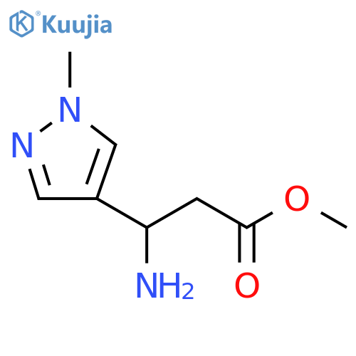 methyl 3-amino-3-(1-methyl-1H-pyrazol-4-yl)propanoate structure