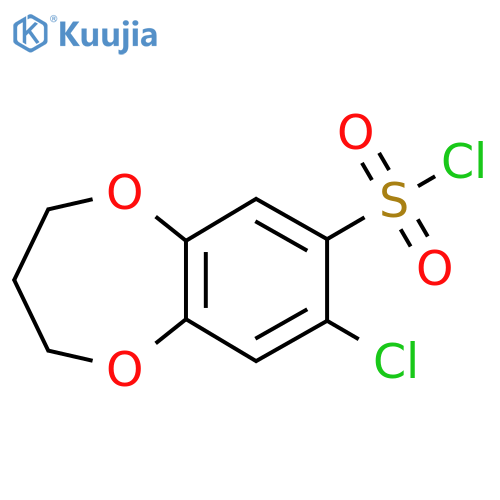8-Chloro-3,4-dihydro-2H-1,5-benzodioxepine-7-sulfonyl chloride structure