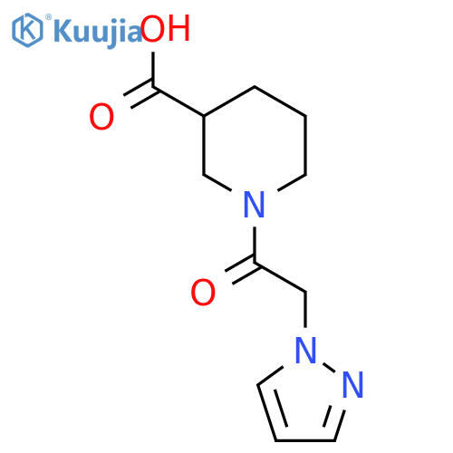 1-[2-(1H-pyrazol-1-yl)acetyl]piperidine-3-carboxylic acid structure