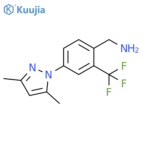 4-(3,5-Dimethyl-1H-pyrazol-1-yl)-2-(trifluoromethyl)phenylmethanamine structure