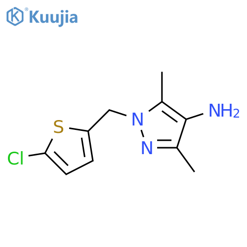 1-(5-chlorothiophen-2-yl)methyl-3,5-dimethyl-1H-pyrazol-4-amine structure