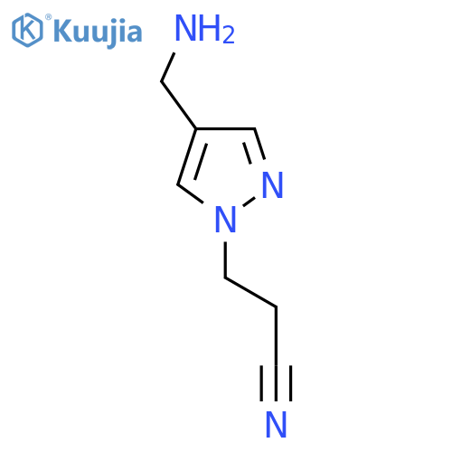 3-[4-(Aminomethyl)-1H-pyrazol-1-yl]propanenitrile structure