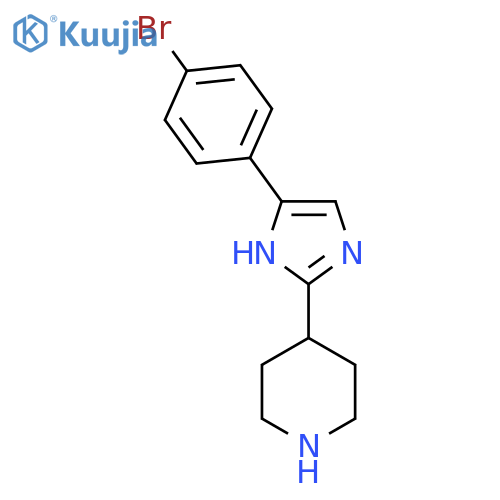 4-[5-(4-bromophenyl)-1H-imidazol-2-yl]piperidine structure