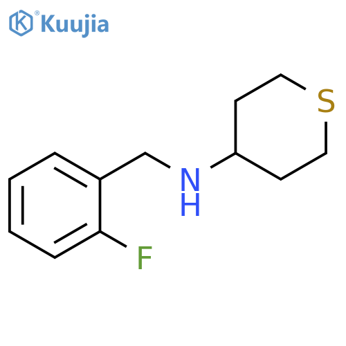 N-[(2-fluorophenyl)methyl]thian-4-amine structure