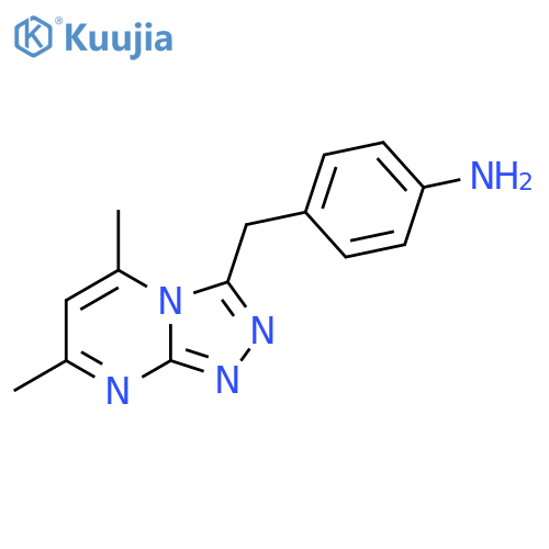 4-({5,7-Dimethyl-1,2,4triazolo4,3-apyrimidin-3-yl}methyl)aniline structure