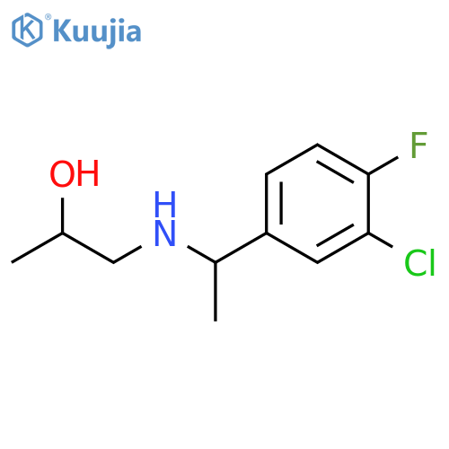 1-{1-(3-chloro-4-fluorophenyl)ethylamino}propan-2-ol structure