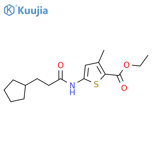 ethyl 5-(3-cyclopentylpropanamido)-3-methylthiophene-2-carboxylate structure