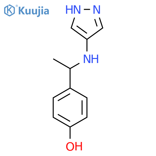 4-{1-(1H-pyrazol-4-yl)aminoethyl}phenol structure