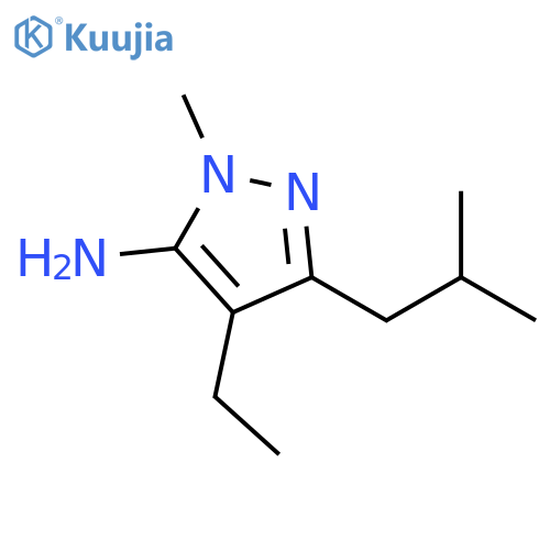 4-ethyl-1-methyl-3-(2-methylpropyl)-1H-pyrazol-5-amine structure
