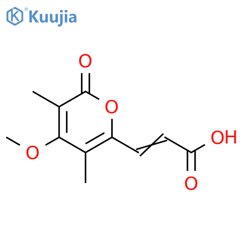 2-Propenoic acid,3-(4-methoxy-3,5-dimethyl-2-oxo-2H-pyran-6-yl)- (9CI) structure