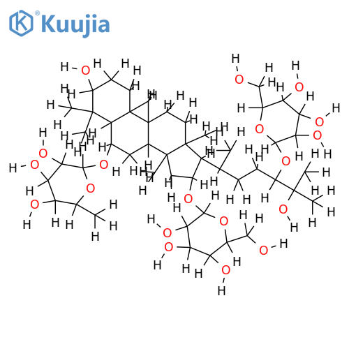 6-O-alpha-L-rhamnopyranosyl-16,24-di-O-beta-D-glucopyranosyl-3beta,6alpha,16beta,24(S),25-pentahydroxy-cycloartane structure