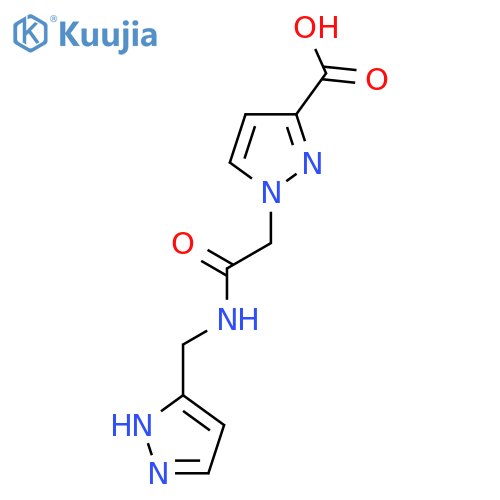 1-(2-(((1H-Pyrazol-5-yl)methyl)amino)-2-oxoethyl)-1H-pyrazole-3-carboxylic acid structure