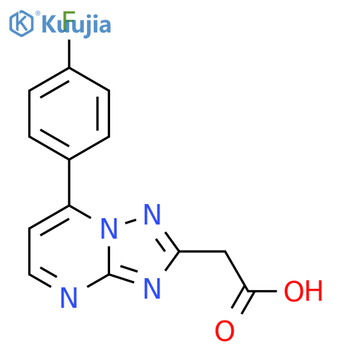 2-7-(4-fluorophenyl)-1,2,4triazolo1,5-apyrimidin-2-ylacetic acid structure