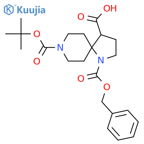 1-(benzyloxy)carbonyl-8-(tert-butoxy)carbonyl-1,8-diazaspiro4.5decane-4-carboxylic acid structure