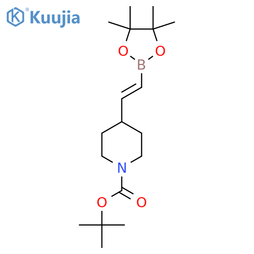 tert-butyl 4-[(E)-2-(4,4,5,5-tetramethyl-1,3,2-dioxaborolan-2-yl)ethenyl]piperidine-1-carboxylate structure