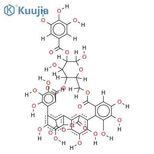 2-O-galloyl-4,6-(S,S)-gallagyl-D-glucose structure