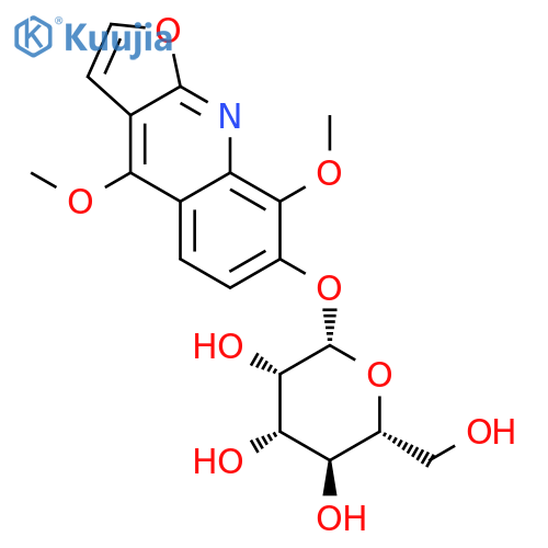 4,8-dimethoxyfuro[2,3-b]quinolin-7-yl beta-D-mannopyranoside structure