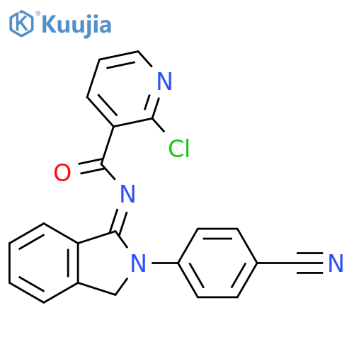 2-chloro-N-[2-(4-cyanophenyl)-2,3-dihydro-1H-isoindol-1-ylidene]pyridine-3-carboxamide structure