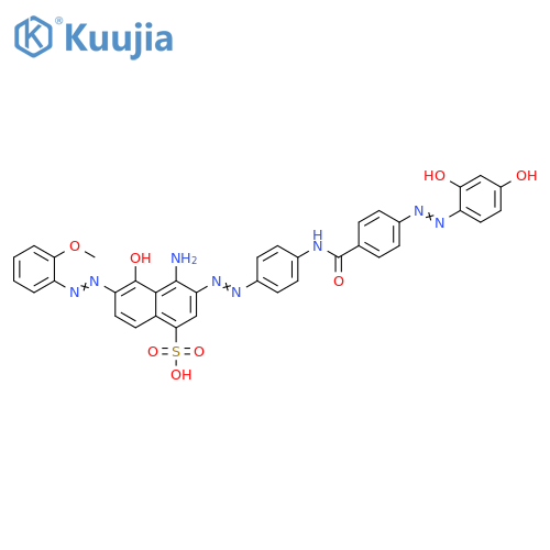 1-Naphthalenesulfonicacid,4-amino-3-[2-[4-[[4-[2-(2,4-dihydroxyphenyl)diazenyl]benzoyl]amino]phenyl]diazenyl]-5-hydroxy-6-[2-(2-methoxyphenyl)diazenyl]- structure