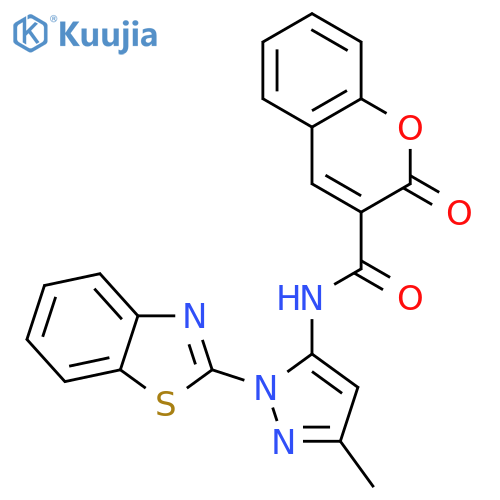 N-1-(1,3-benzothiazol-2-yl)-3-methyl-1H-pyrazol-5-yl-2-oxo-2H-chromene-3-carboxamide structure