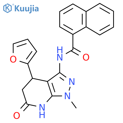 N-4-(furan-2-yl)-1-methyl-6-oxo-1H,4H,5H,6H,7H-pyrazolo3,4-bpyridin-3-ylnaphthalene-1-carboxamide structure