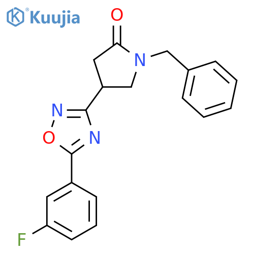 1-benzyl-4-5-(3-fluorophenyl)-1,2,4-oxadiazol-3-ylpyrrolidin-2-one structure
