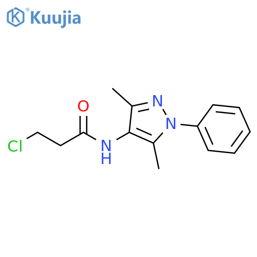 3-chloro-N-(3,5-dimethyl-1-phenyl-1H-pyrazol-4-yl)propanamide structure