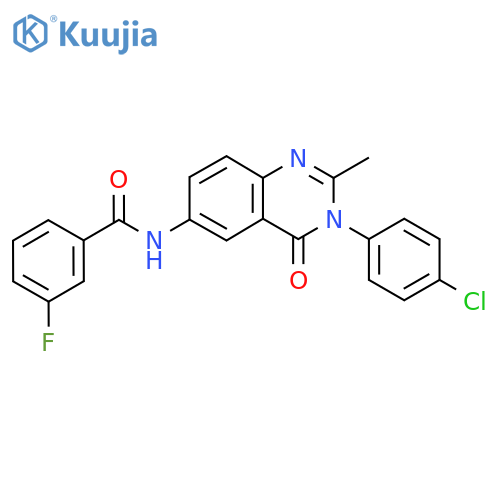 N-3-(4-chlorophenyl)-2-methyl-4-oxo-3,4-dihydroquinazolin-6-yl-3-fluorobenzamide structure
