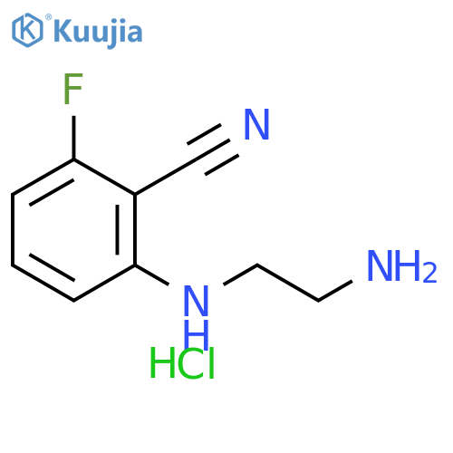 2-[(2-aminoethyl)amino]-6-fluorobenzonitrile hydrochloride structure