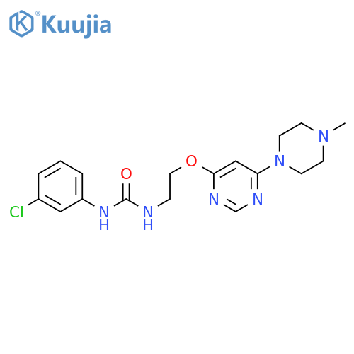 1-(3-chlorophenyl)-3-(2-{6-(4-methylpiperazin-1-yl)pyrimidin-4-yloxy}ethyl)urea structure