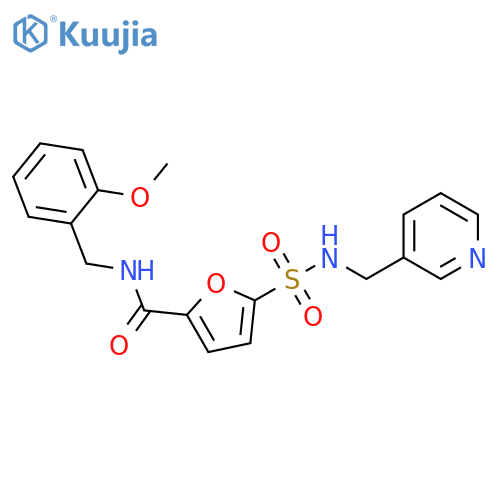 N-(2-methoxyphenyl)methyl-5-{(pyridin-3-yl)methylsulfamoyl}furan-2-carboxamide structure