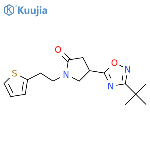 4-(3-tert-butyl-1,2,4-oxadiazol-5-yl)-1-2-(thiophen-2-yl)ethylpyrrolidin-2-one structure
