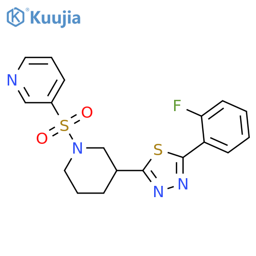 3-({3-5-(2-fluorophenyl)-1,3,4-thiadiazol-2-ylpiperidin-1-yl}sulfonyl)pyridine structure