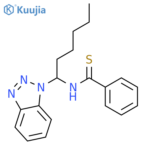 Benzenecarbothioamide, N-[1-(1H-benzotriazol-1-yl)hexyl]- structure