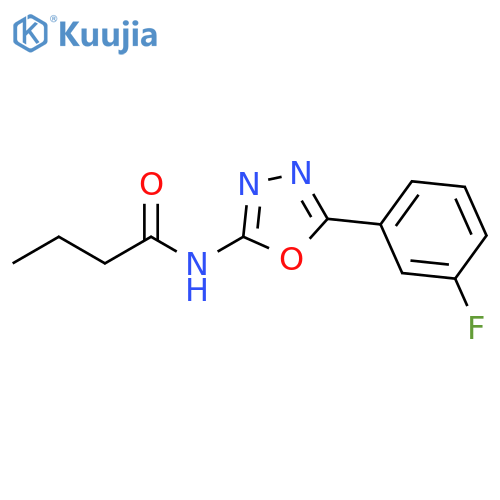 N-5-(3-fluorophenyl)-1,3,4-oxadiazol-2-ylbutanamide structure