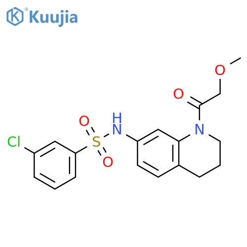 3-chloro-N-[1-(2-methoxyacetyl)-1,2,3,4-tetrahydroquinolin-7-yl]benzene-1-sulfonamide structure