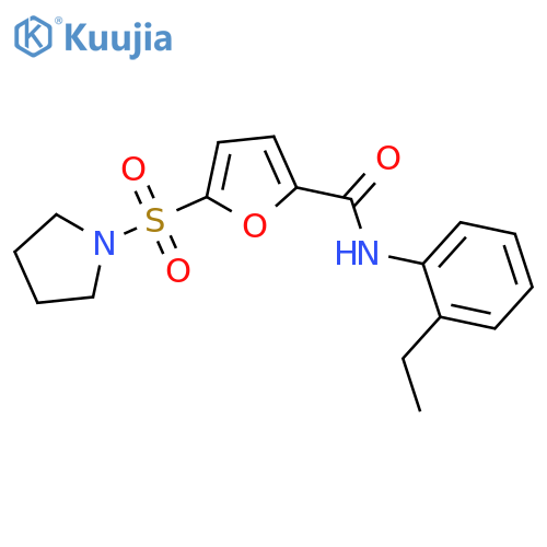 N-(2-ethylphenyl)-5-(pyrrolidine-1-sulfonyl)furan-2-carboxamide structure