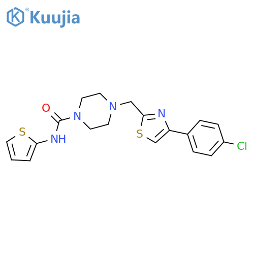 4-{[4-(4-chlorophenyl)-1,3-thiazol-2-yl]methyl}-N-(thiophen-2-yl)piperazine-1-carboxamide structure