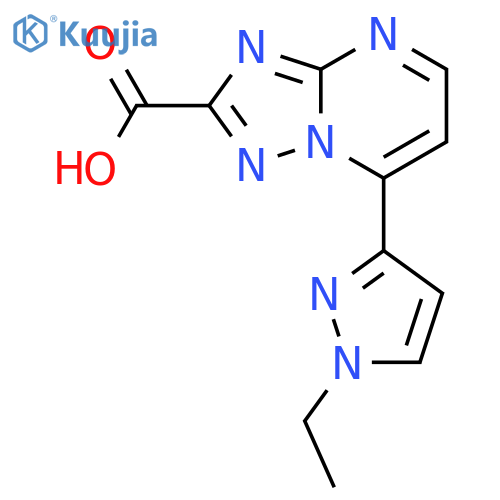 7-(1-ethyl-1H-pyrazol-3-yl)-1,2,4triazolo1,5-apyrimidine-2-carboxylic acid structure