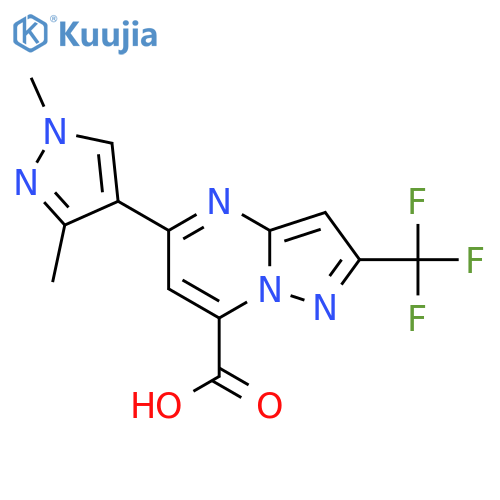 5-(1,3-dimethyl-1H-pyrazol-4-yl)-2-(trifluoromethyl)pyrazolo1,5-apyrimidine-7-carboxylic acid structure