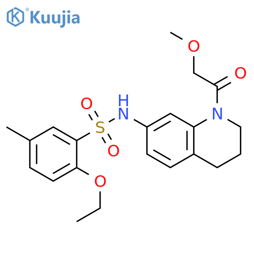 2-ethoxy-N-[1-(2-methoxyacetyl)-1,2,3,4-tetrahydroquinolin-7-yl]-5-methylbenzene-1-sulfonamide structure