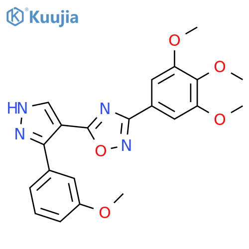5-[3-(3-Methoxyphenyl)-1H-pyrazol-4-yl]-3-(3,4,5-trimethoxyphenyl)-1,2,4-oxadiazole structure